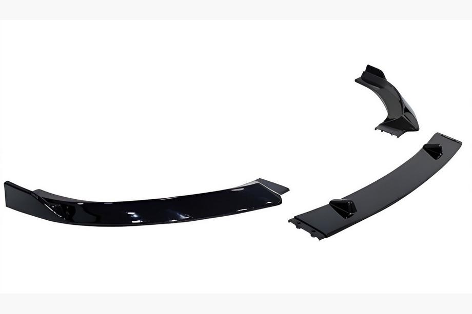 Audi A3 2012–2020 Voorbumper lip spoiler DPT V-1 (hoogglans zwart, 3-delig) Image