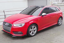 Audi A3 2012–2020 Voorbumper front lip splitter DPT V-3 (Sedan/HB, hoogglans zwart) foto 5