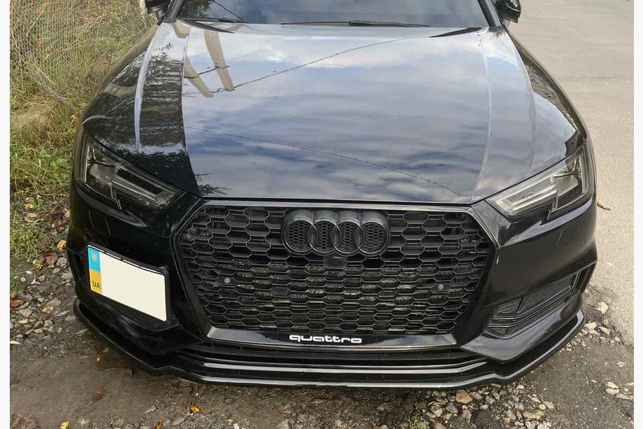 Audi A4 B9 2015–2024 Voorbumper lip spoiler DPT V-1 (voor S-Line, 2015-2019, hoogglans zwart) Foto 6