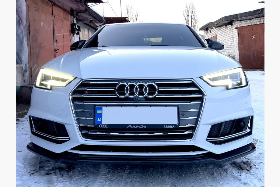 Audi A4 B9 2015–2024 Voorbumper lip spoiler DPT V-1 (voor S-Line, 2015-2019, hoogglans zwart) Foto 5