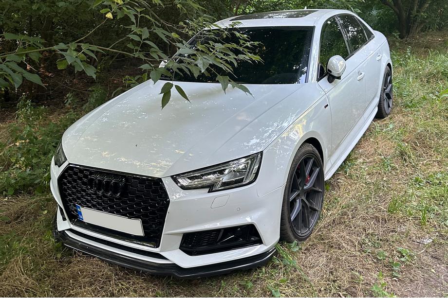 Audi A4 B9 2015–2024 Voorbumper lip spoiler DPT V-1 (voor S-Line, 2015-2019, hoogglans zwart) Foto 7