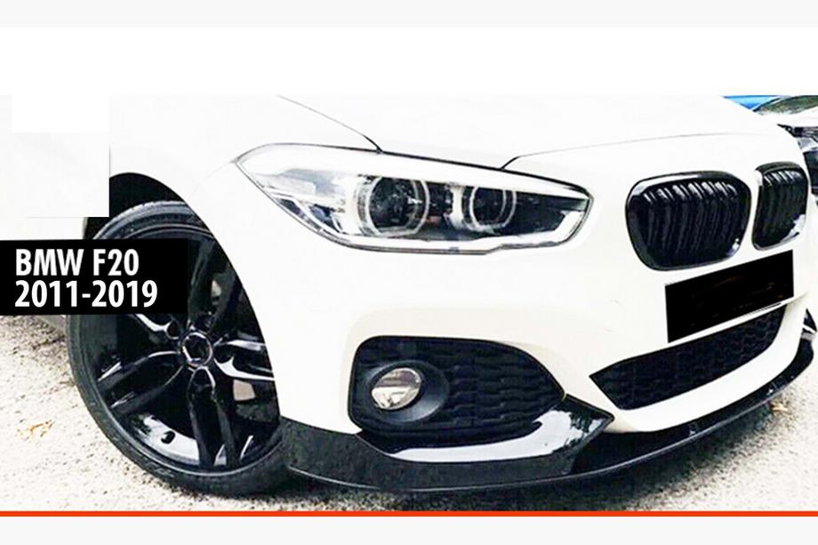 BMW 1 Serie F20/F21 2011–2019 DPT V-2 voorlip-splitter (voor M Performance, hoogglans zwart, 4 stuks) Image