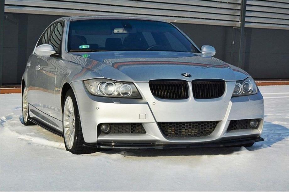 BMW 3-serie E90/E91 2005–2011 Voorbumper lip DPT (voor E90 M-Sport 2005-2008, glanzend zwart) Foto 3