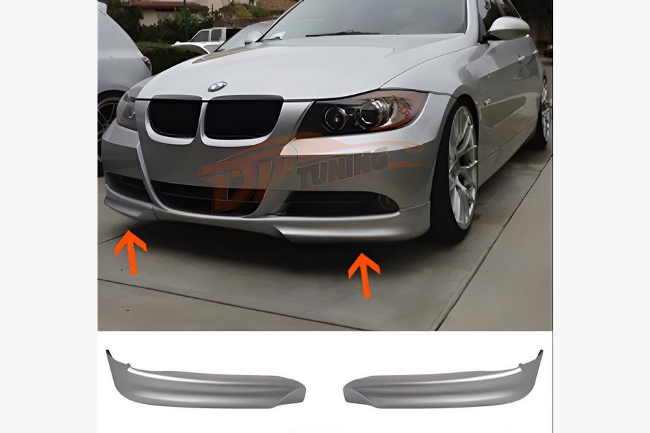 BMW 3-serie E90/E91 2005–2011 Voorlip spoiler DPT (voor E90 Base 2005-2008, hoogglans zwart, 2 stuks) Foto 1