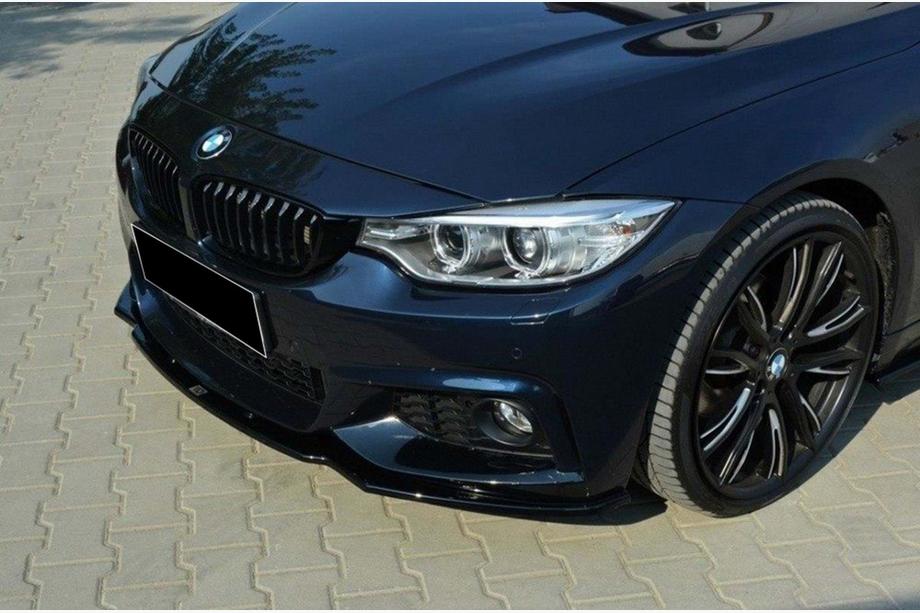 BMW 4 Serie F32/F33/F36 2012–2020 Voorbumper lipspoiler DPT V-2 (voor M-Sport, hoogglans zwart) Image