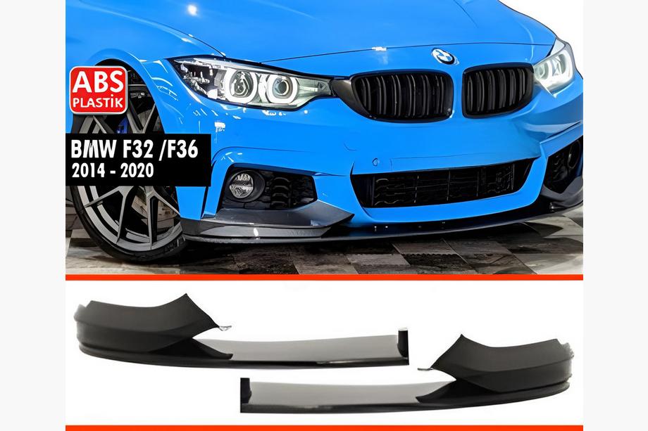 BMW 4 Serie F32/F33/F36 2012–2020 Voorbumper lip DPT V-4 (voor M Technic, hoogglans zwart) Image