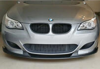 BMW 5 Serie E60/E61 2003–2010 DPT voorlip (met vinnen, voor M5 Hamann, hoogglans zwart) foto 1