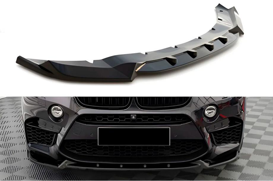 BMW X5 F15 2013–2018 Voorbumper lip DPT V-2 (voor X5M F85, hoogglans zwart) Foto 1