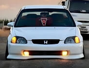 Honda Civic 1995–2001 Voorbumper lip spoiler DPT V-1 (hoogglans zwart) foto 1