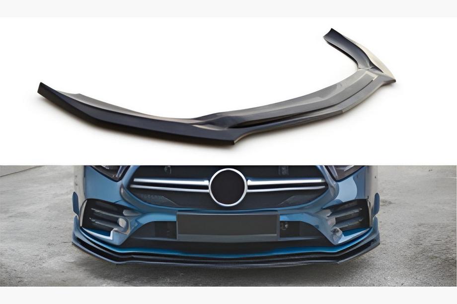 Mercedes A-Klasse W177 2018– Front lip spoiler DPT V-2 (hoogglans zwart) Image