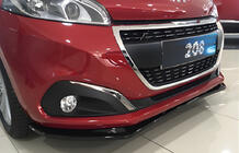 Peugeot 208 2012–2019 DPT front bumper lip (hoogglans zwart) foto 1