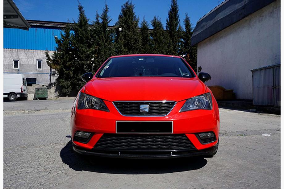 Seat Ibiza 2010–2017 Voorbumper lip spoiler DPT V-1 (hoogglans zwart) Foto 1