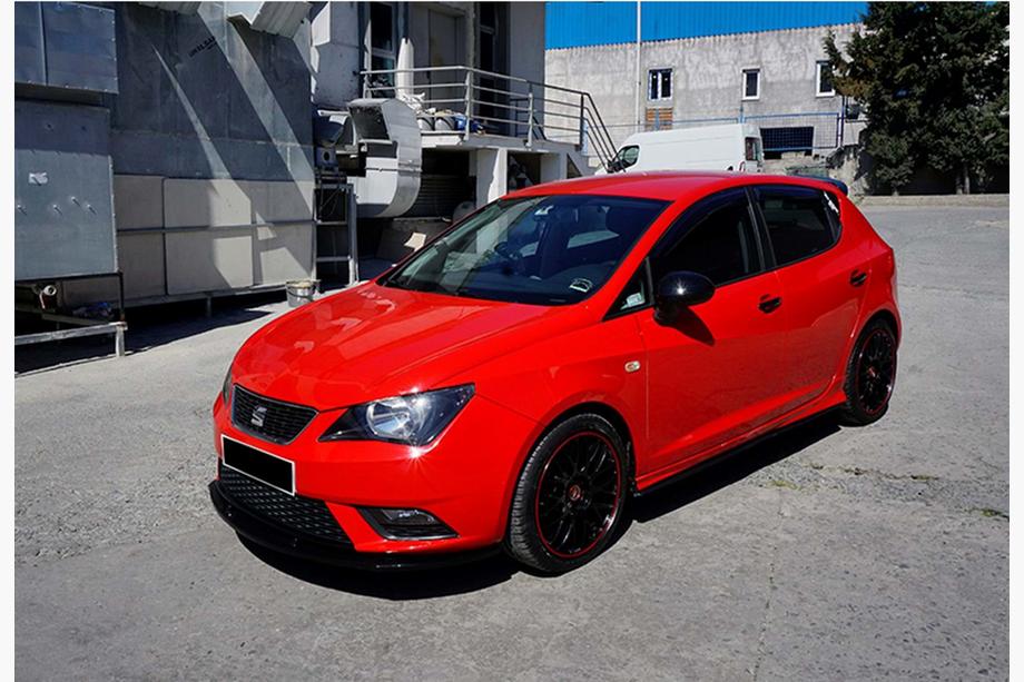 Seat Ibiza 2010–2017 Voorbumper lip spoiler DPT V-1 (hoogglans zwart) Foto 2
