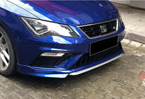Seat Leon 2013–2020 Frontlip spoiler DPT V-1 (2017-2020, hoogglans zwart) foto 1