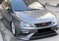 Seat Leon 2013–2020 DPT V-2 front lip spoiler (2017-2020, hoogglans zwart) foto 1