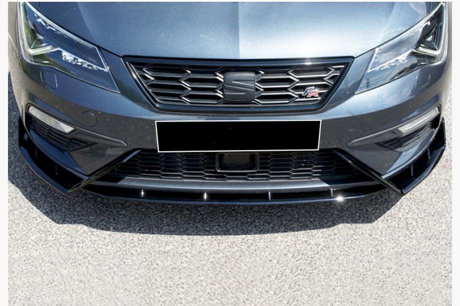 Seat Leon 2013–2020 Front lip spoiler DPT V-3 (2017-2020, hoogglans zwart) Image