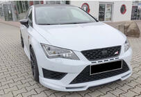Seat Leon 2013–2020 Frontlip spoiler DPT V-5 (2017-2020, hoogglans zwart) foto 4