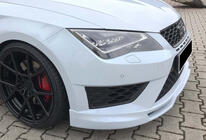 Seat Leon 2013–2020 Frontlip spoiler DPT V-5 (2017-2020, hoogglans zwart) foto 3