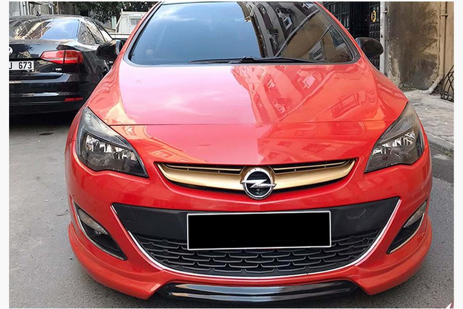 Opel Astra J 2009–2015 Voorbumper lip spoiler DPT V-1 (hoogglans zwart) Foto 2