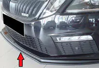 Skoda Octavia III A7 2013–2019 Voorbumper lip spoiler DPT V-2 (2017-2019 RS, glanzend zwart) foto 1