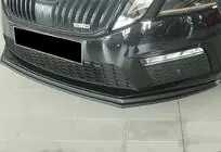 Skoda Octavia III A7 2013–2019 Voorbumper lip spoiler DPT V-2 (2017-2019 RS, glanzend zwart) foto 3