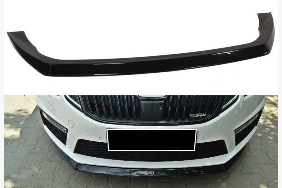 Skoda Octavia III A7 2013–2019 DPT V-3 frontlip (2013-2017 RS, hoogglans zwart) Image