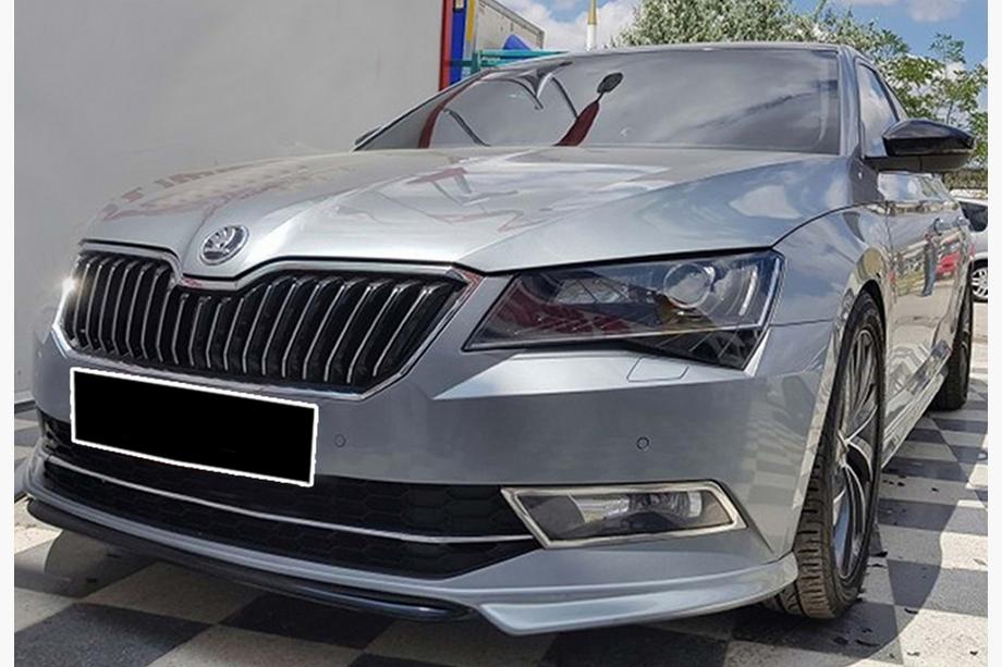 Skoda Superb 2015–2024 Voorbumper lipspoiler DPT V-1 (2015-2020, hoogglans zwart) Image