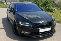 Skoda Superb 2015–2024 DPT V-2 front lip spoiler (2015-2020, hoogglans zwart) foto 13