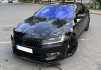 Skoda Superb 2015–2024 DPT V-2 front lip spoiler (2015-2020, hoogglans zwart) foto 15