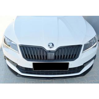 DPT V-2 front lip spoiler (2015-2020, hoogglans zwart) Skoda Superb 2015–2024 foto 4