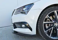 Skoda Superb 2015–2024 Voorbumper lip spoiler DPT V-4 (2015-2020, hoogglans zwart) foto 3