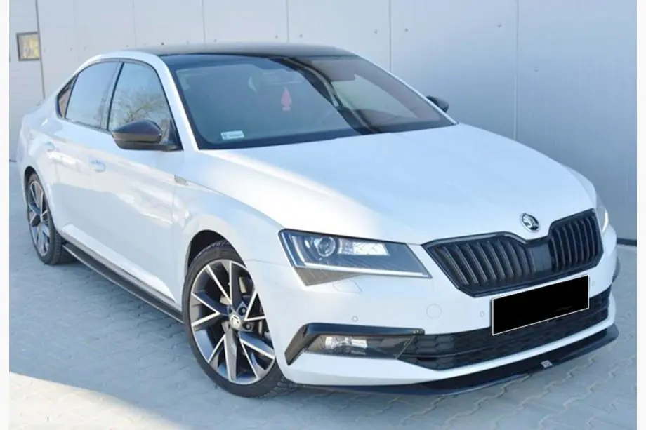 Skoda Superb 2015–2024 Voorbumper lip spoiler DPT V-4 (2015-2020, hoogglans zwart) Image