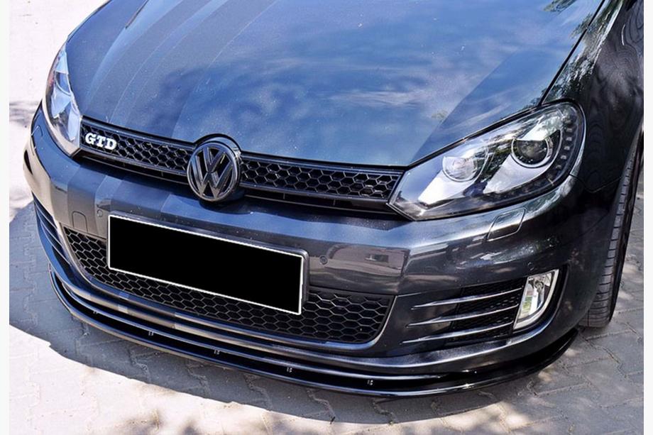 Volkswagen Golf 6 2008–2014 DPT V-2 voorlip (voor GTI, hoogglans zwart) Image