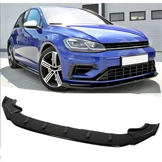 DPT V-4 voorbumper lip (voor R / R-Line HB, 2017-2019, hoogglans zwart) foto 1