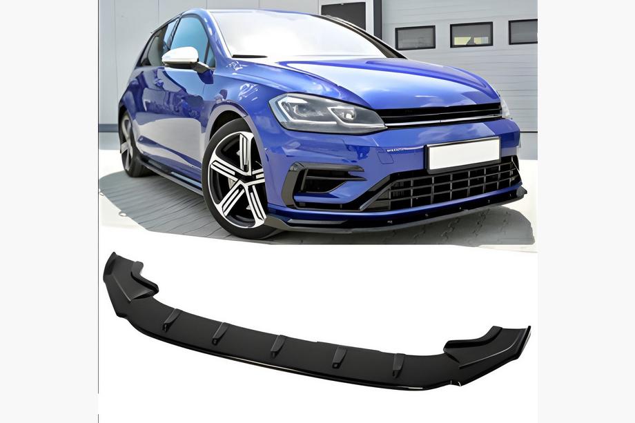 Volkswagen Golf 7/E-Golf 2012–2020 DPT V-4 voorbumper lip (voor R / R-Line HB, 2017-2019, hoogglans zwart) Image