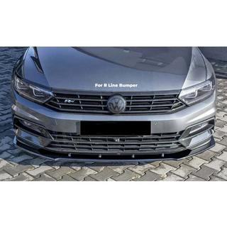 Voorbumper lip spoiler DPT V-1 (voor R-Line, 2015-2019 EU, hoogglans zwart) foto 1