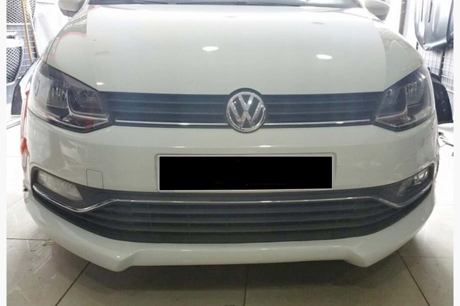 Volkswagen Polo 2010–2017 Front lip spoiler DPT (2014-2017, hoogglans zwart) Foto 1