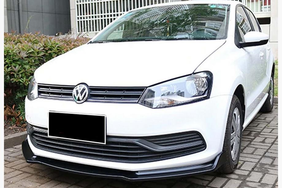 Volkswagen Polo 2010–2017 Front lip spoiler DPT V-2 (hoogglans zwart) Foto 2