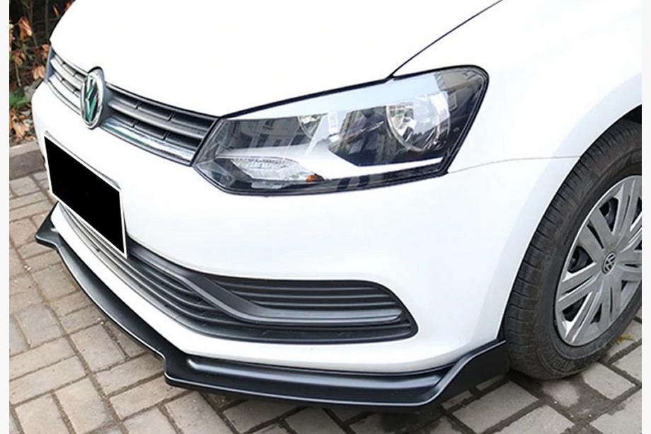 Volkswagen Polo 2010–2017 Front lip spoiler DPT V-2 (hoogglans zwart) Foto 1