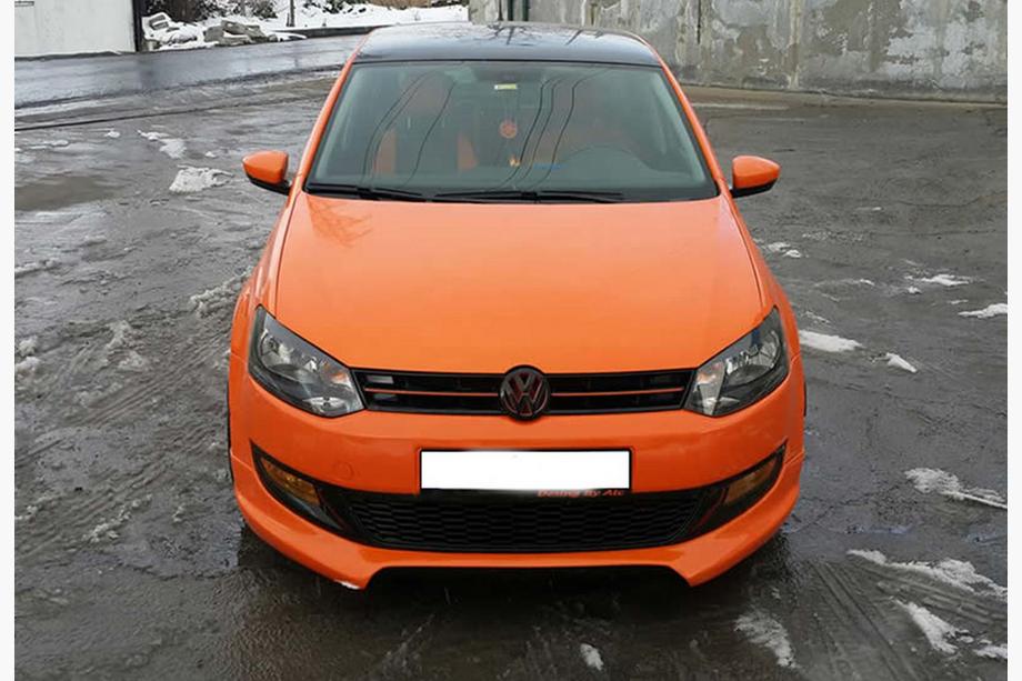 Volkswagen Polo 2010–2017 Voorbumper lip spoiler DPT (2009-2013, hoogglans zwart) Foto 1