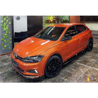 Voorbumper lip spoiler DPT V-1 (hoogglans zwart) Volkswagen Polo 2017–
