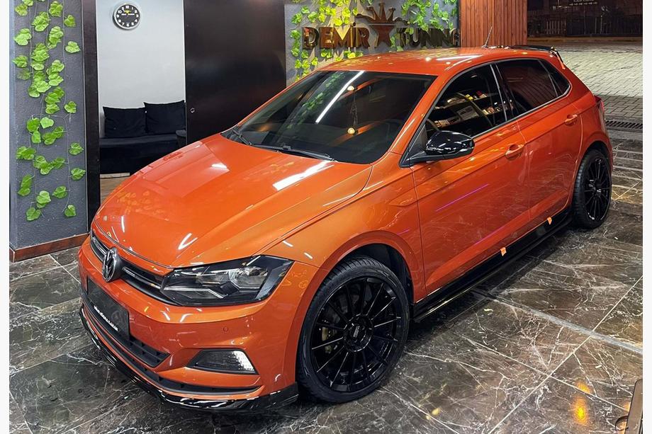 Volkswagen Polo 2017– Voorbumper lip spoiler DPT V-1 (hoogglans zwart) Image