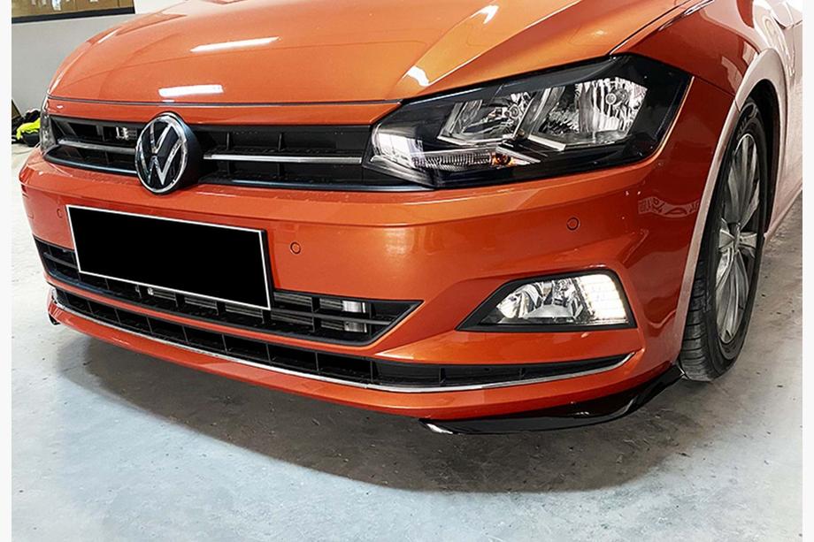 Volkswagen Polo 2017– Front lip spoiler DPT V-2 (hoogglans zwart) Image