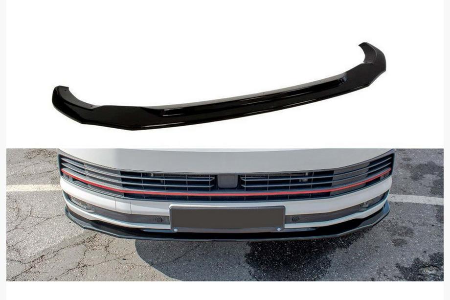 Volkswagen T6 2015–2024 DPT front bumper lip (hoogglans zwart) Foto 2