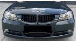 BMW 3-serie E90/E91 2005–2011 Niergrille M-Look (voor E-90/91, 2005-2008, glanzend zwart) foto 5