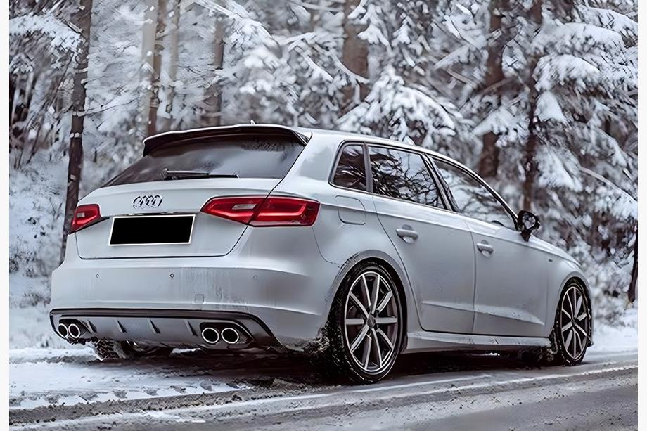 Audi A3 2012–2020 Achterdiffuser DPT V-1 (2012-2016, HB, hoogglans zwart) Image