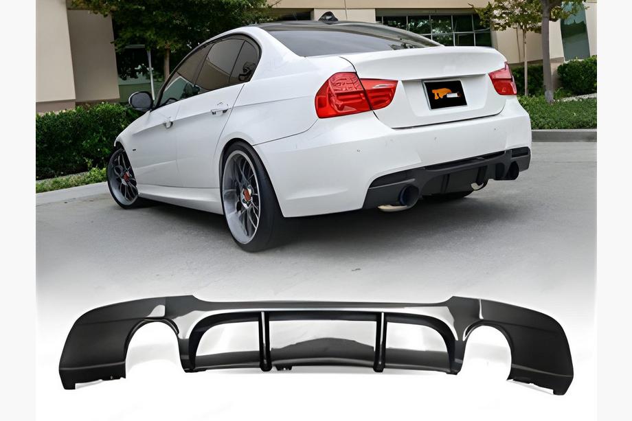 BMW 3-serie E90/E91 2005–2011 Achterdiffuser DPT V-4 (voor E90 M-Sport, hoogglans zwart) Image