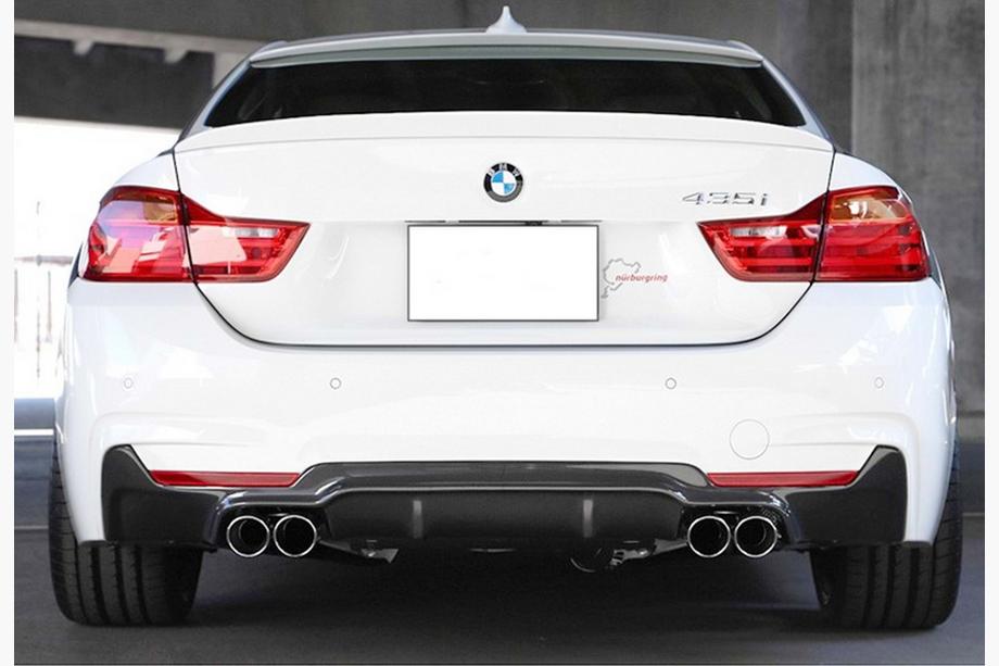 BMW 4 Serie F32/F33/F36 2012–2020 Achterdiffuser DPT V-2 (voor M-Performans, hoogglans zwart) Image