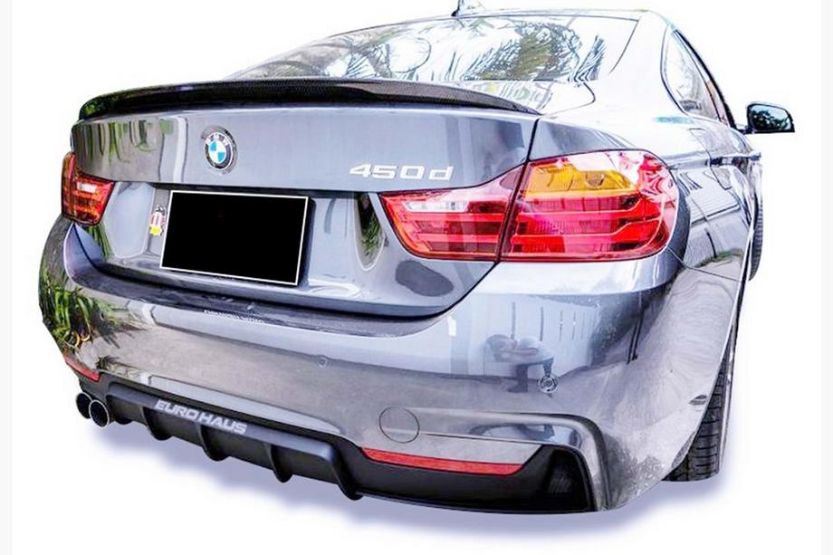 BMW 4 Serie F32/F33/F36 2012–2020 Achterdiffuser DPT V-3 (voor M-Performans, Coupe, hoogglans zwart) Foto 1