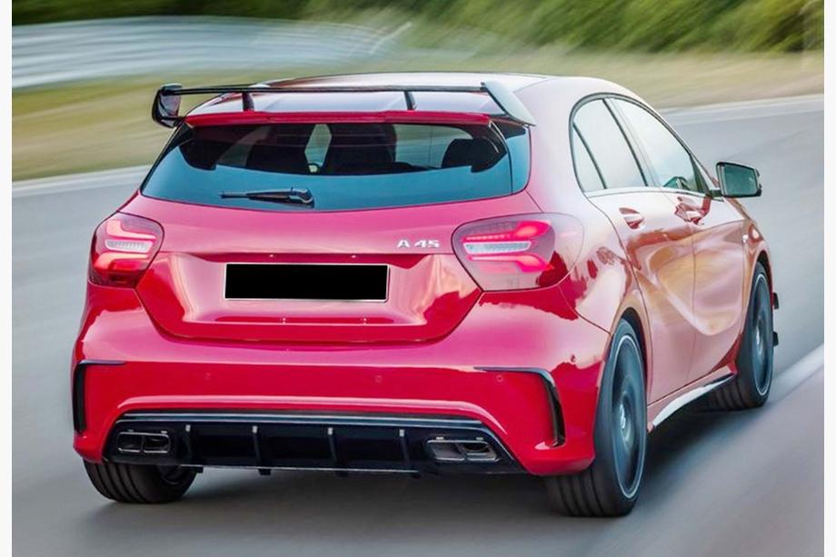 Mercedes A-Klasse W176 2012–2018 Achterdiffuser DPT (voor AMG, hoogglans zwart) Image